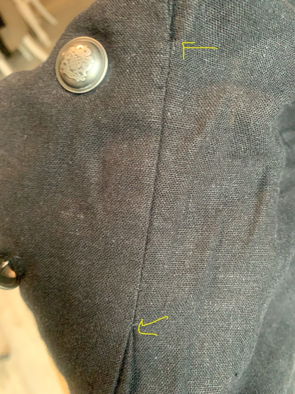 Free People Black linen blend Double-Breasted Tailored Blazer - Picture 14 of 16